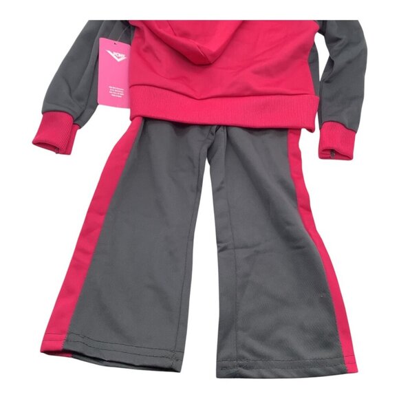 Pony Baby Girl 12M Sweatsuit Pink & Black Hoodie Pants Set Polyester Graphic - Picture 11 of 12